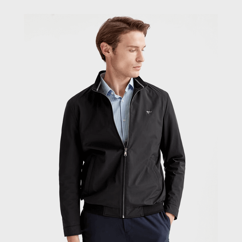 夹克男外套时尚休闲立领jacket男装工装衣服男上衣 801(米白)1D1D50101040 170/88A/L